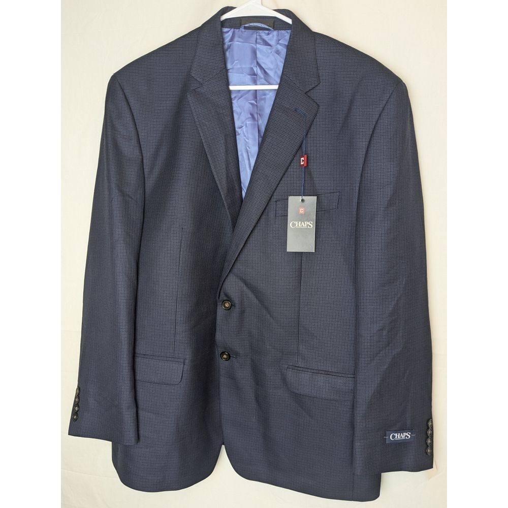 Chaps Men's Navy Micro-Check Two-Button Suit Jacket
